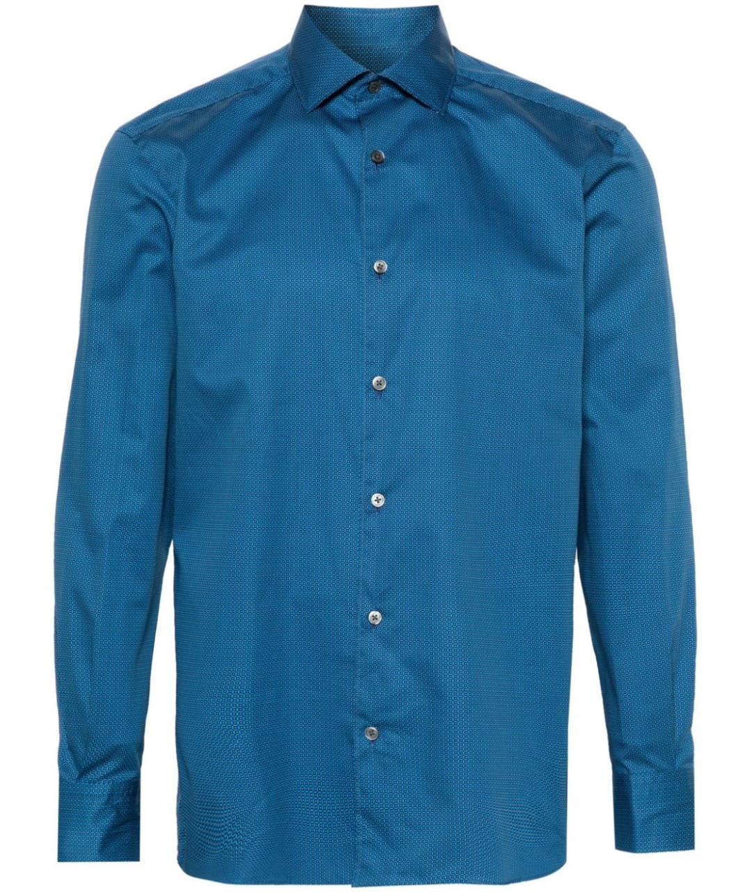 ERMENEGILDO ZEGNA Синяя кэжуал рубашка, фото 1