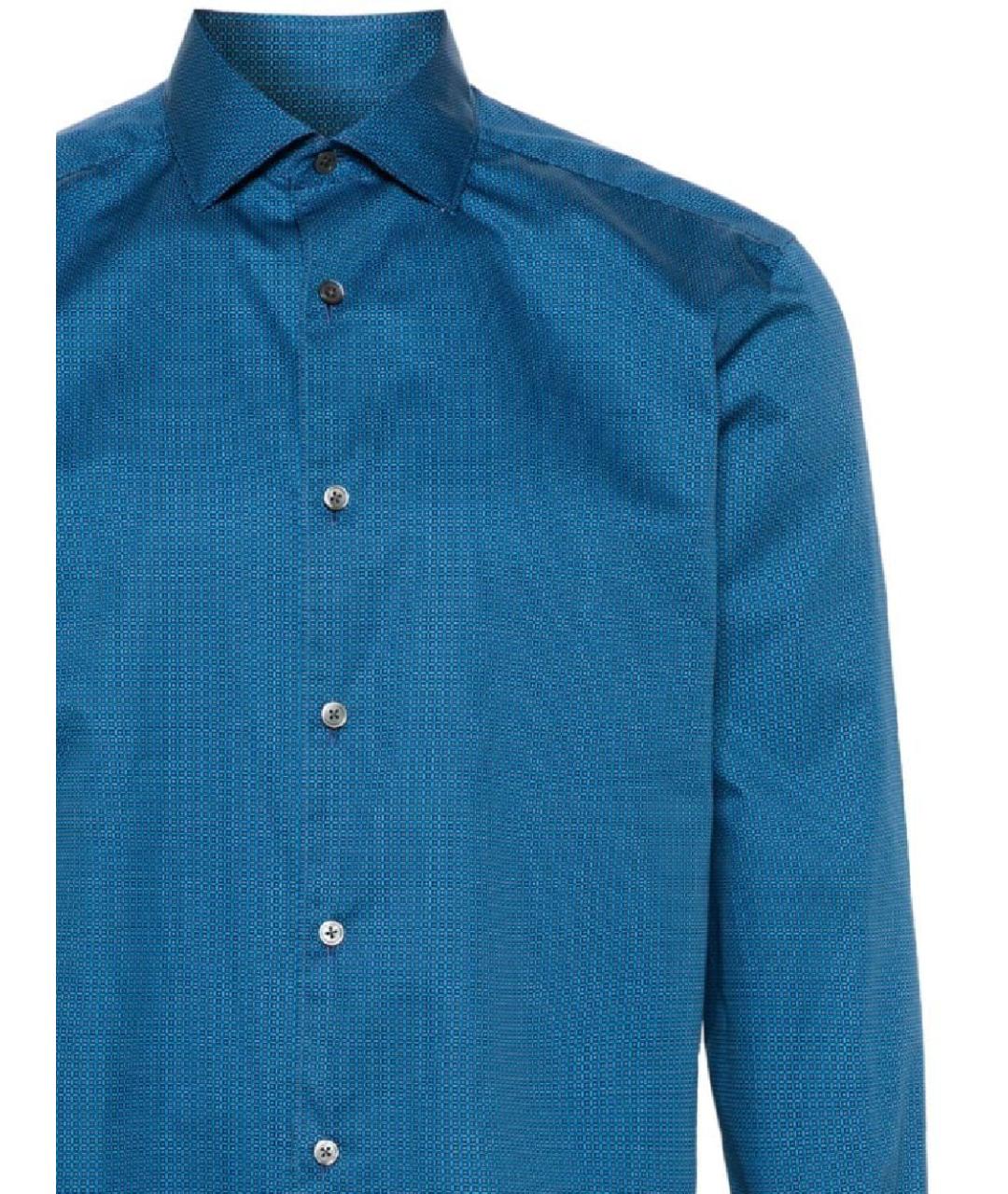 ERMENEGILDO ZEGNA Синяя кэжуал рубашка, фото 2
