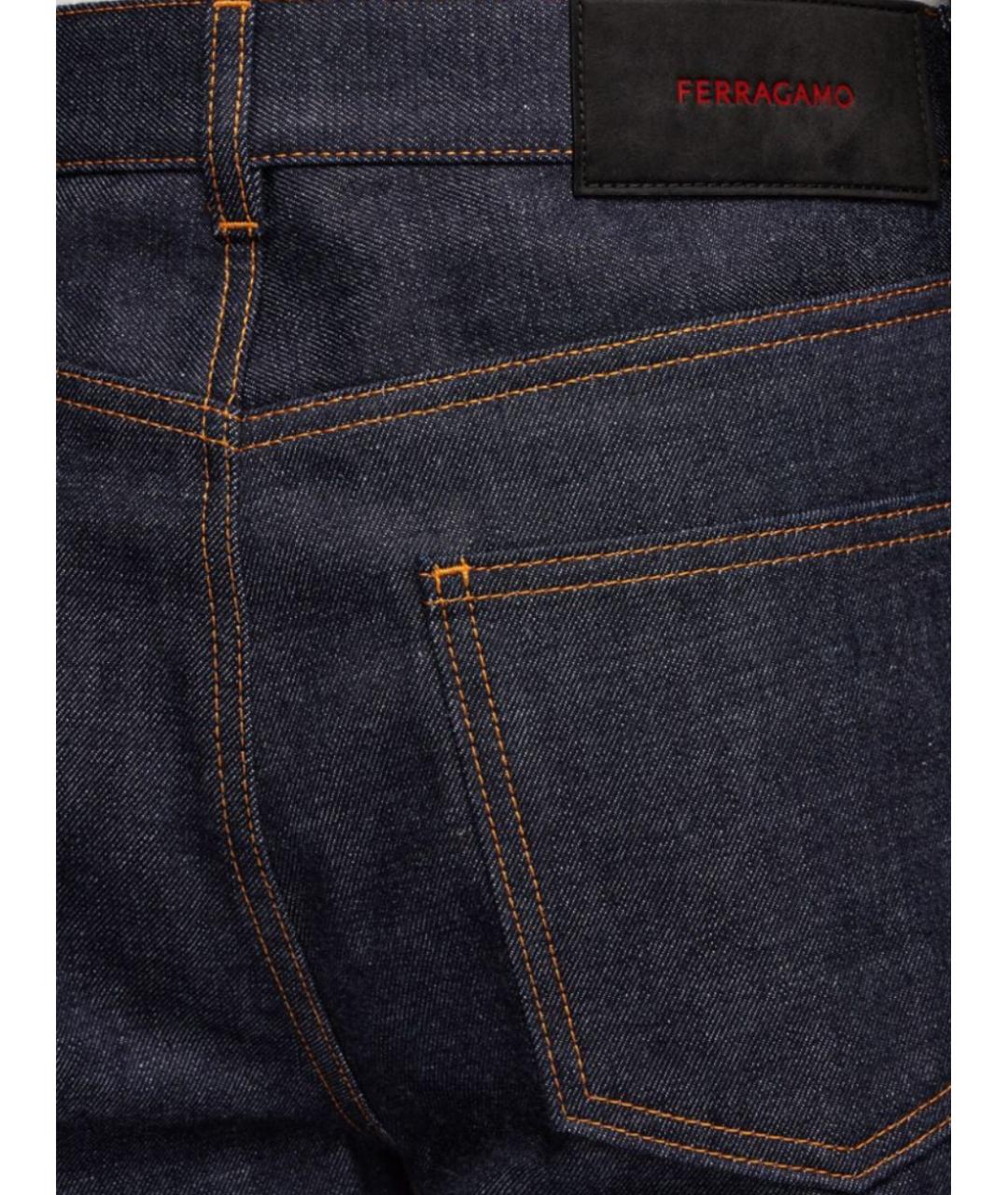 SALVATORE FERRAGAMO Синие хлопковые прямые джинсы, фото 3