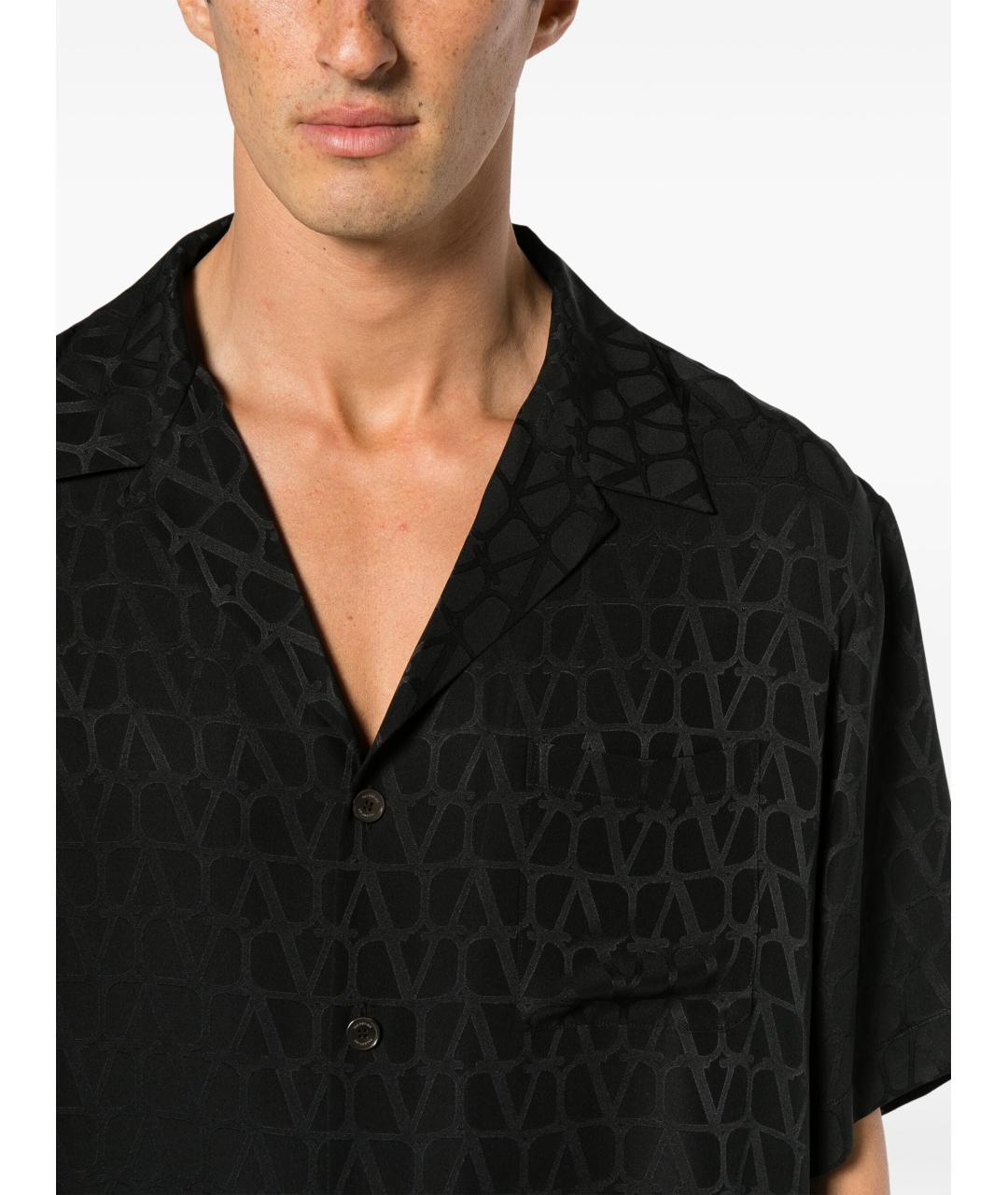 VALENTINO Черная шелковая кэжуал рубашка, фото 3