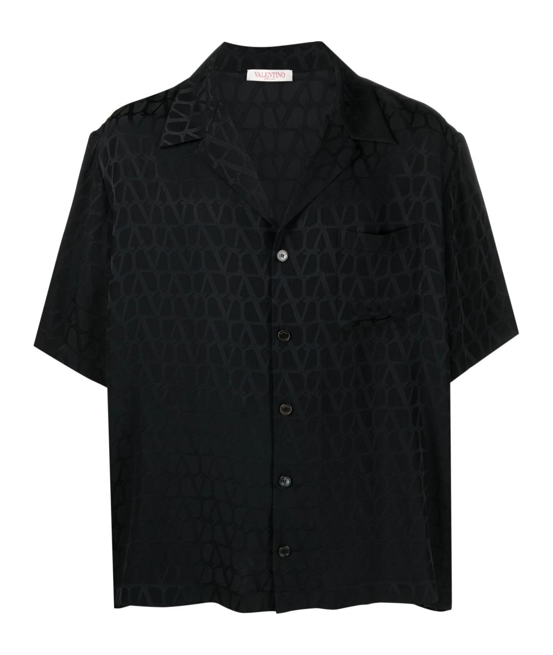 VALENTINO Черная шелковая кэжуал рубашка, фото 1