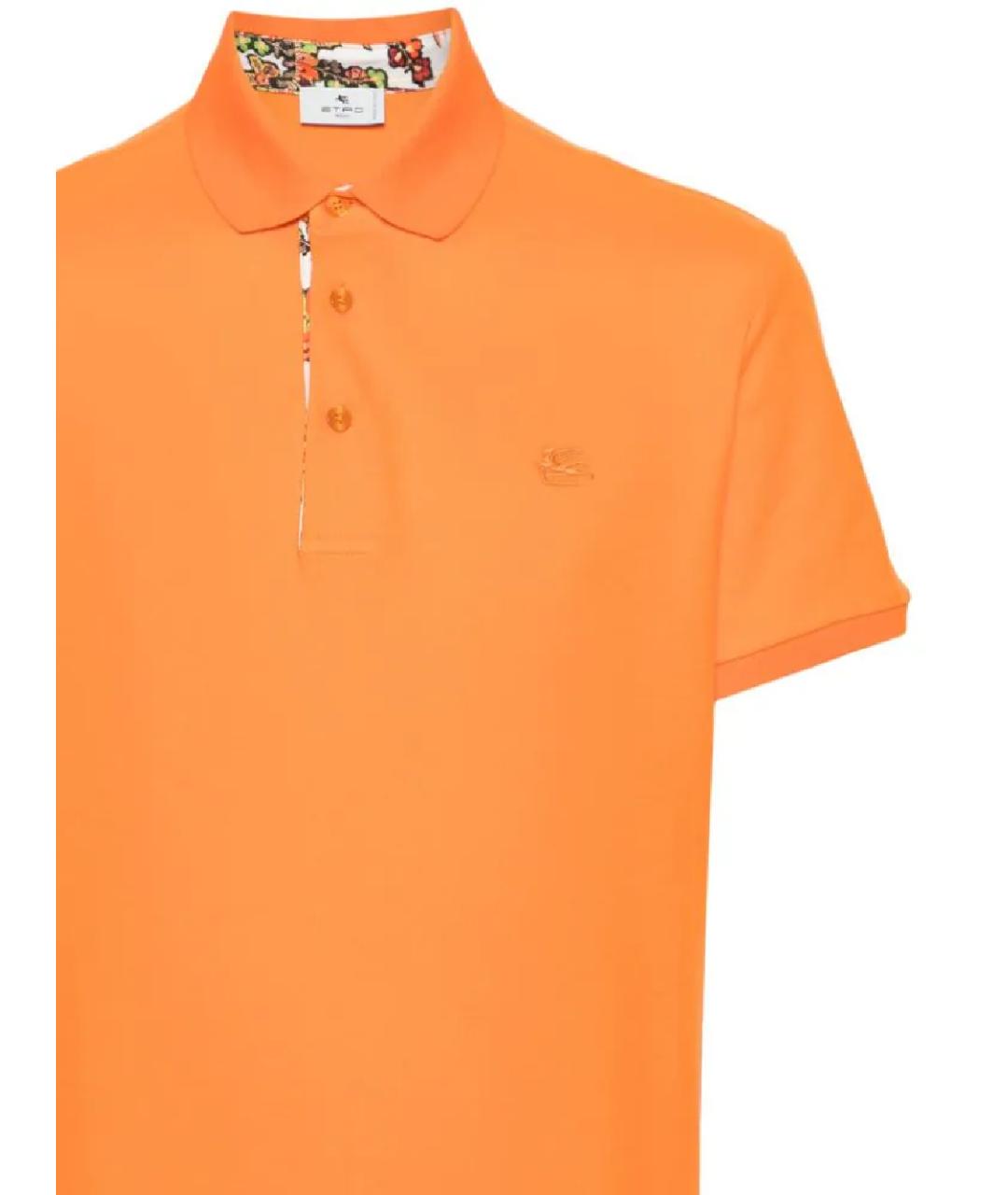 ETRO Оранжевое вискозное поло с коротким рукавом, фото 2