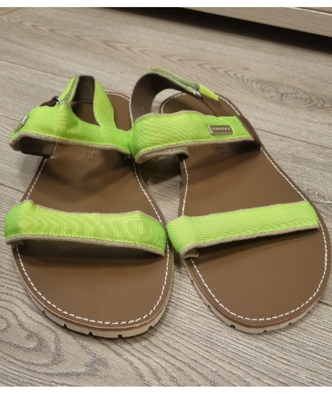 DSQUARED2 Зеленые кожаные сандалии, фото 2
