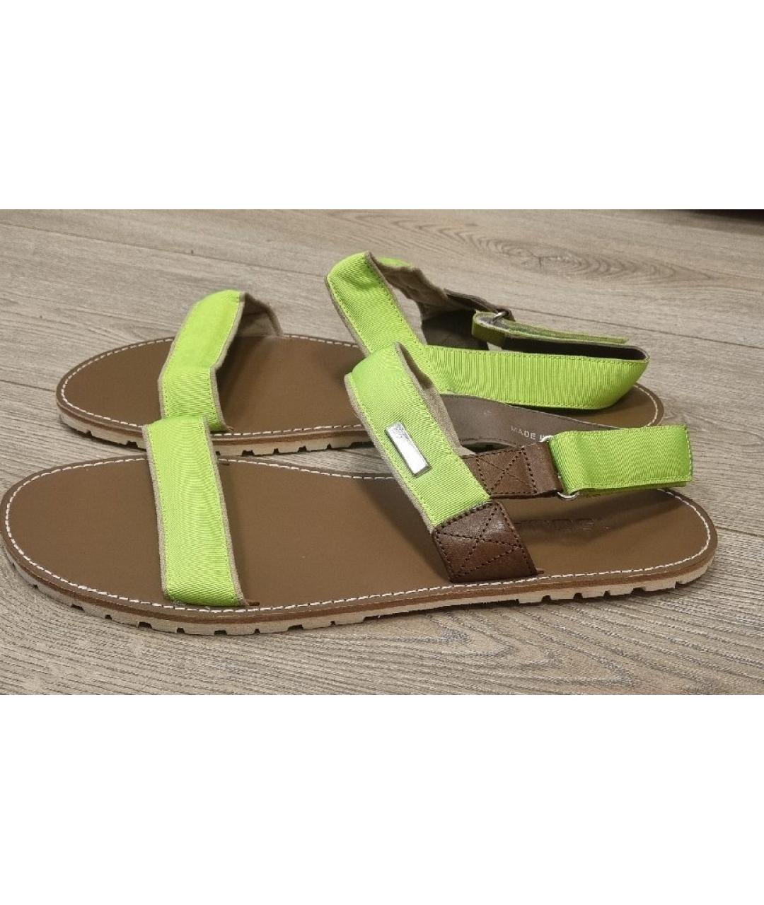 DSQUARED2 Зеленые кожаные сандалии, фото 8