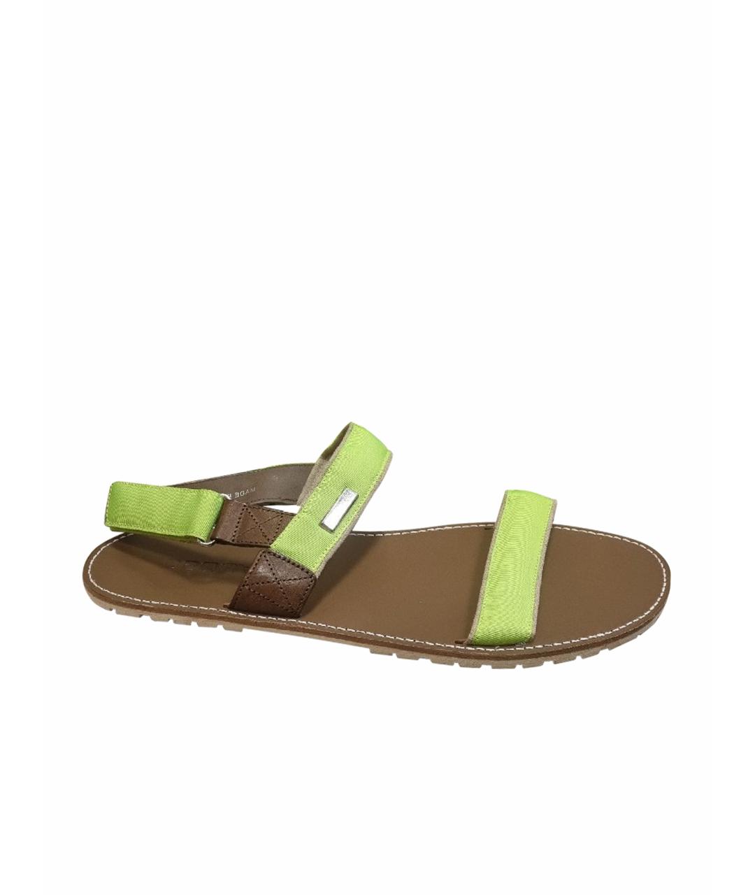 DSQUARED2 Зеленые кожаные сандалии, фото 1