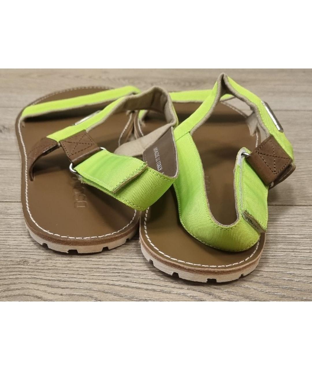 DSQUARED2 Зеленые кожаные сандалии, фото 4
