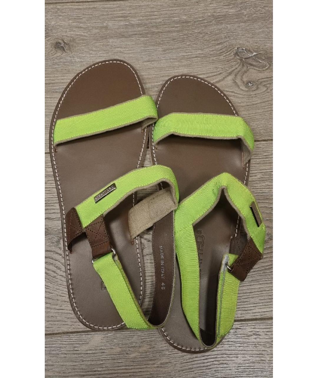 DSQUARED2 Зеленые кожаные сандалии, фото 3