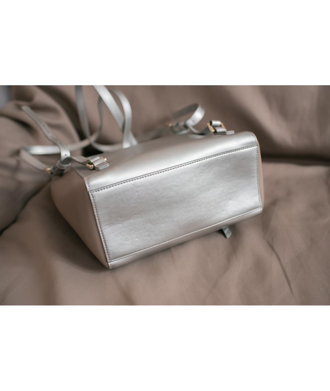 CAVALLI CLASS Серебрянный кожаный рюкзак, фото 8