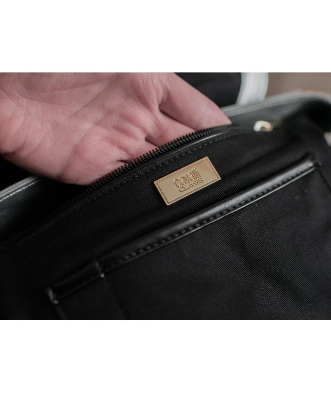 CAVALLI CLASS Серебрянный кожаный рюкзак, фото 5