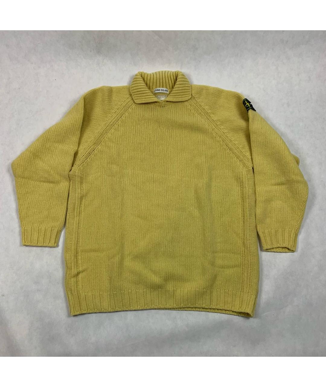 STONE ISLAND Желтый шерстяной джемпер / свитер, фото 8