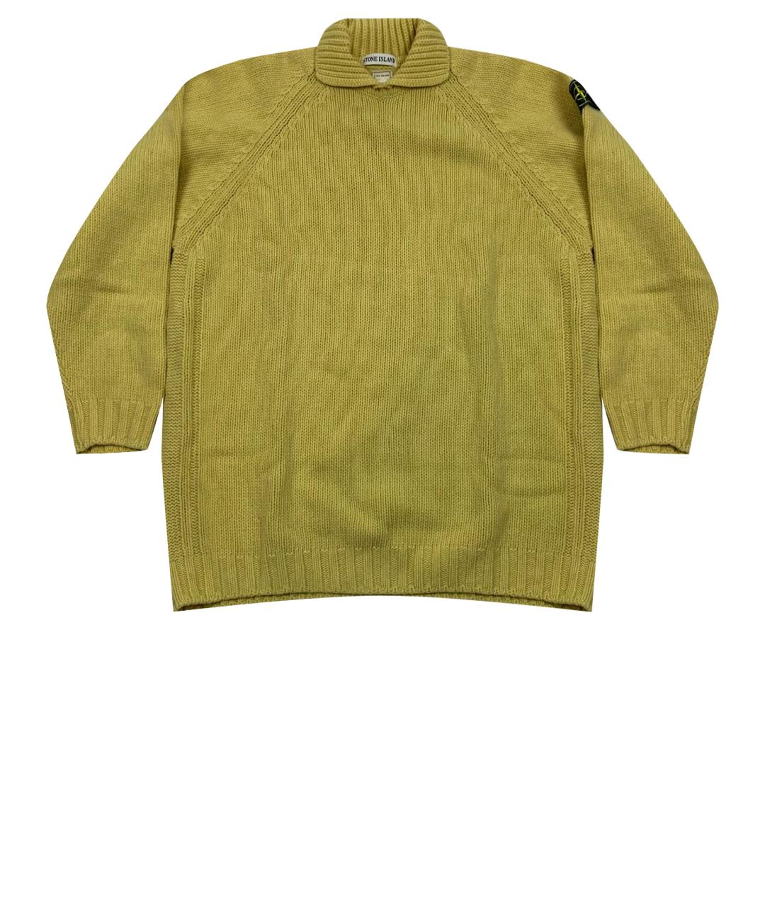 STONE ISLAND Желтый шерстяной джемпер / свитер, фото 1