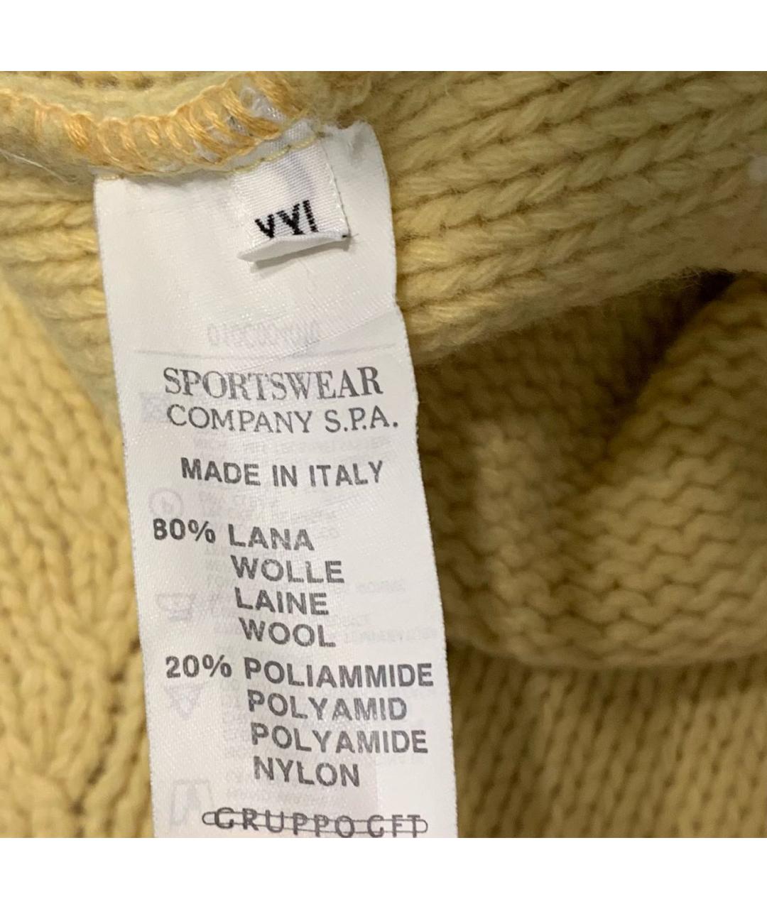 STONE ISLAND Желтый шерстяной джемпер / свитер, фото 6