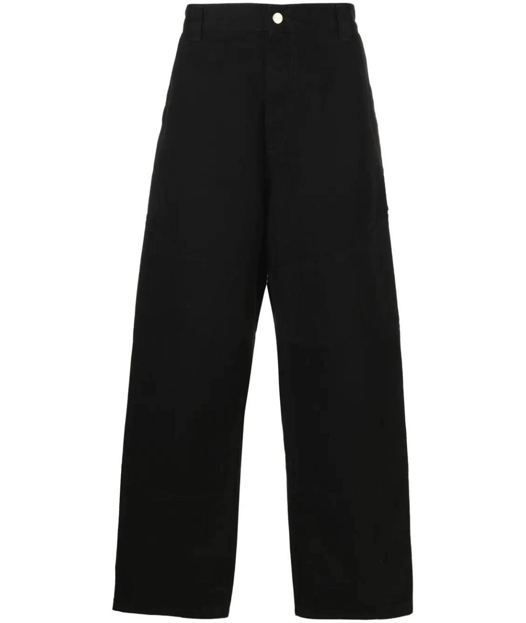 CARHARTT WIP Черные хлопковые прямые брюки, фото 1