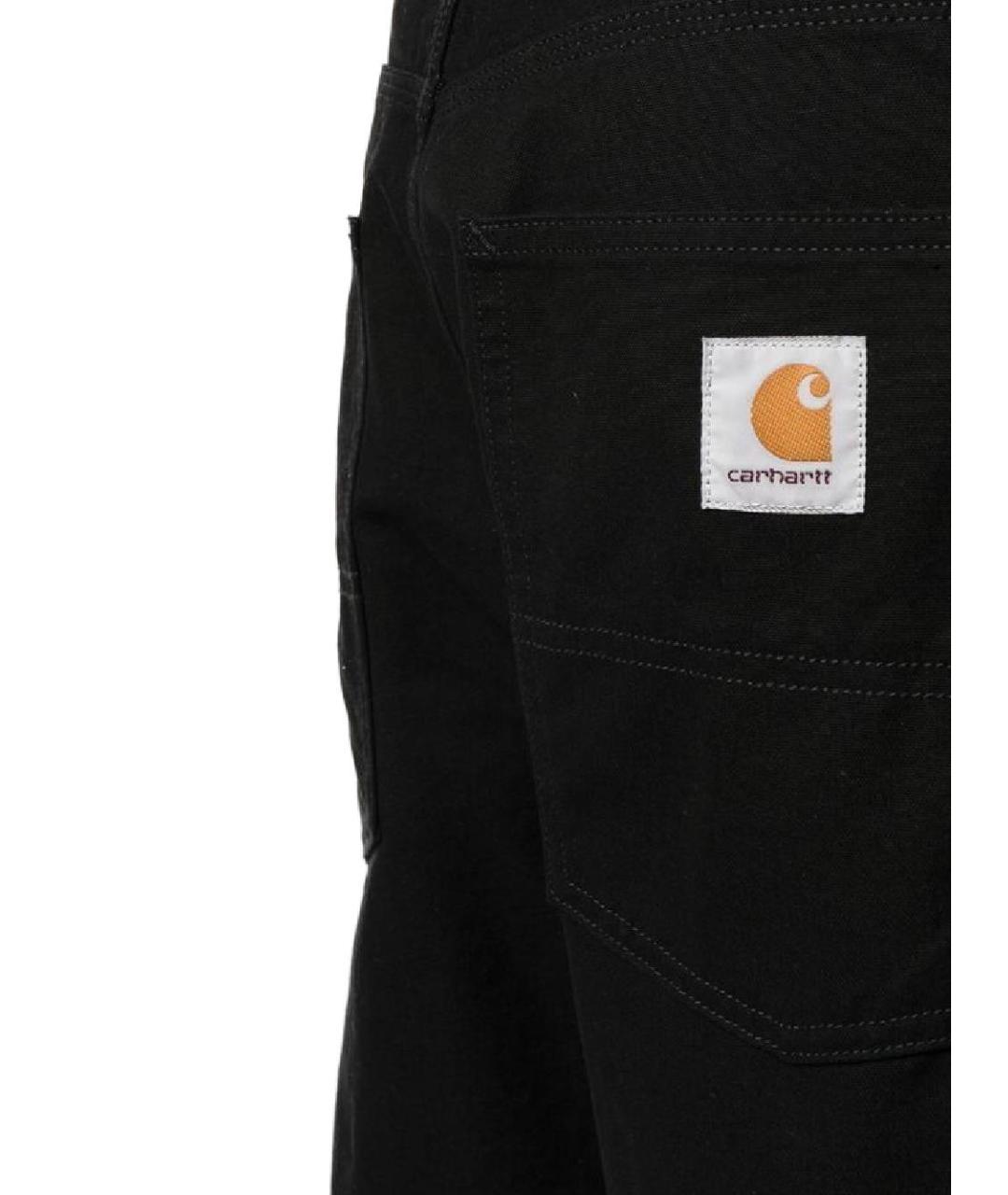 CARHARTT WIP Черные хлопковые прямые брюки, фото 3