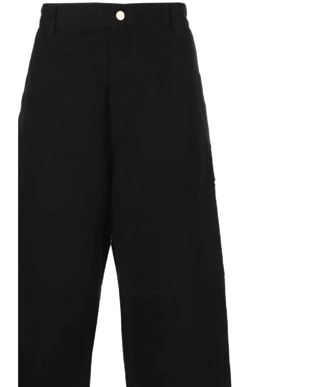 CARHARTT WIP Черные хлопковые прямые брюки, фото 2