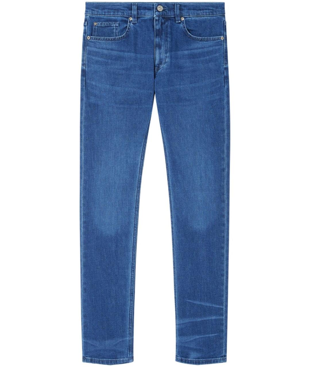 VERSACE Синие хлопко-полиэстеровые джинсы скинни, фото 1