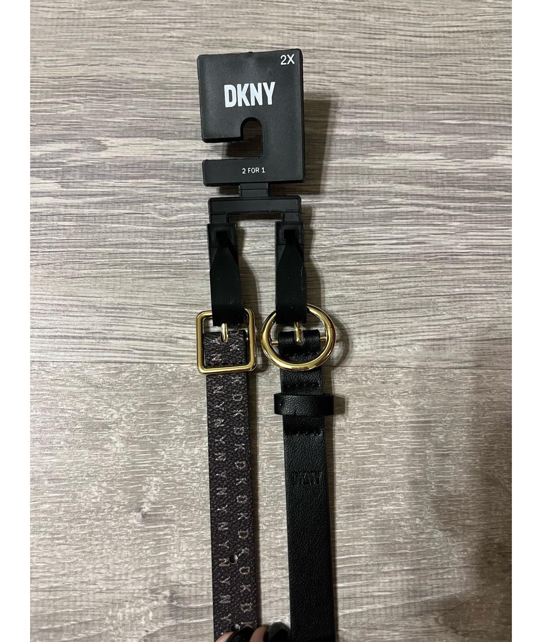 DKNY Черный полиуретановый ремень, фото 2