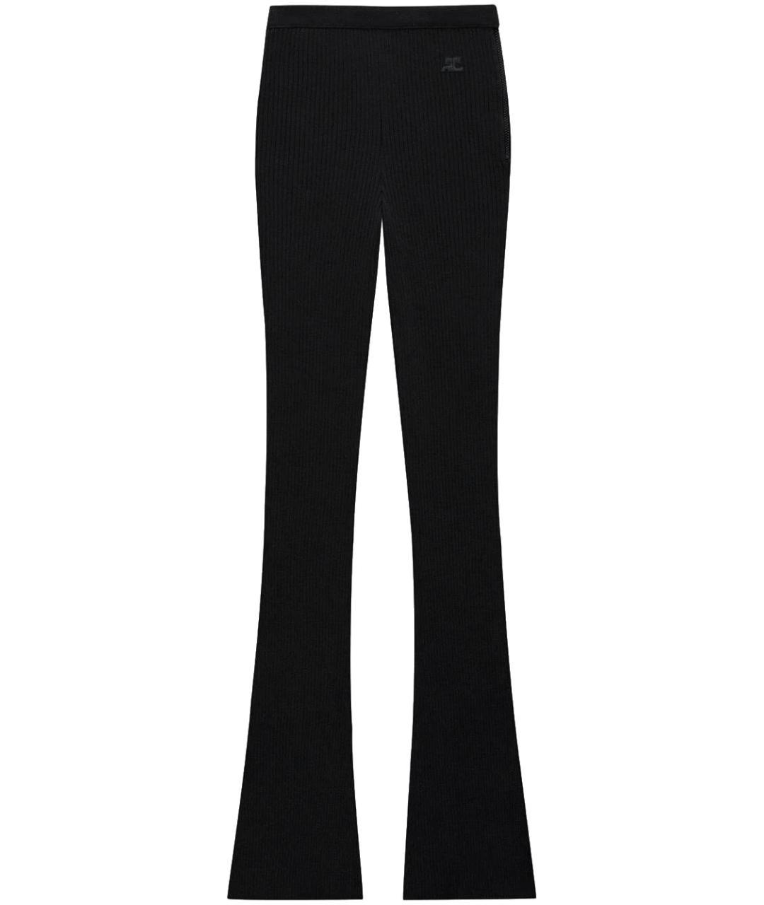 COURREGES Черные вискозные брюки узкие, фото 1