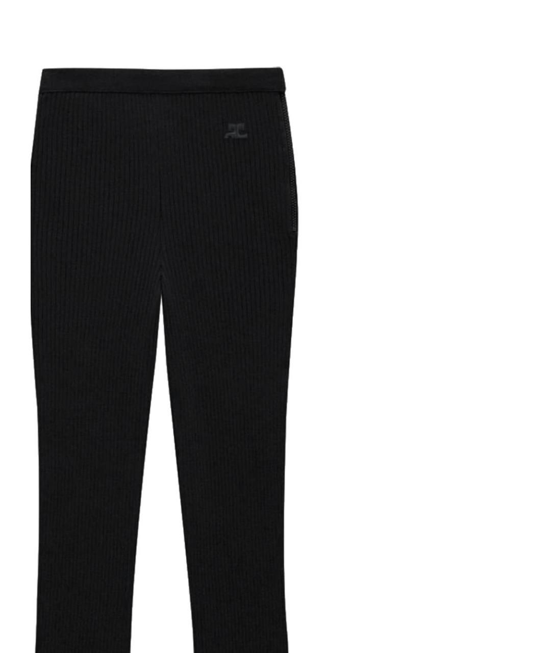 COURREGES Черные вискозные брюки узкие, фото 2