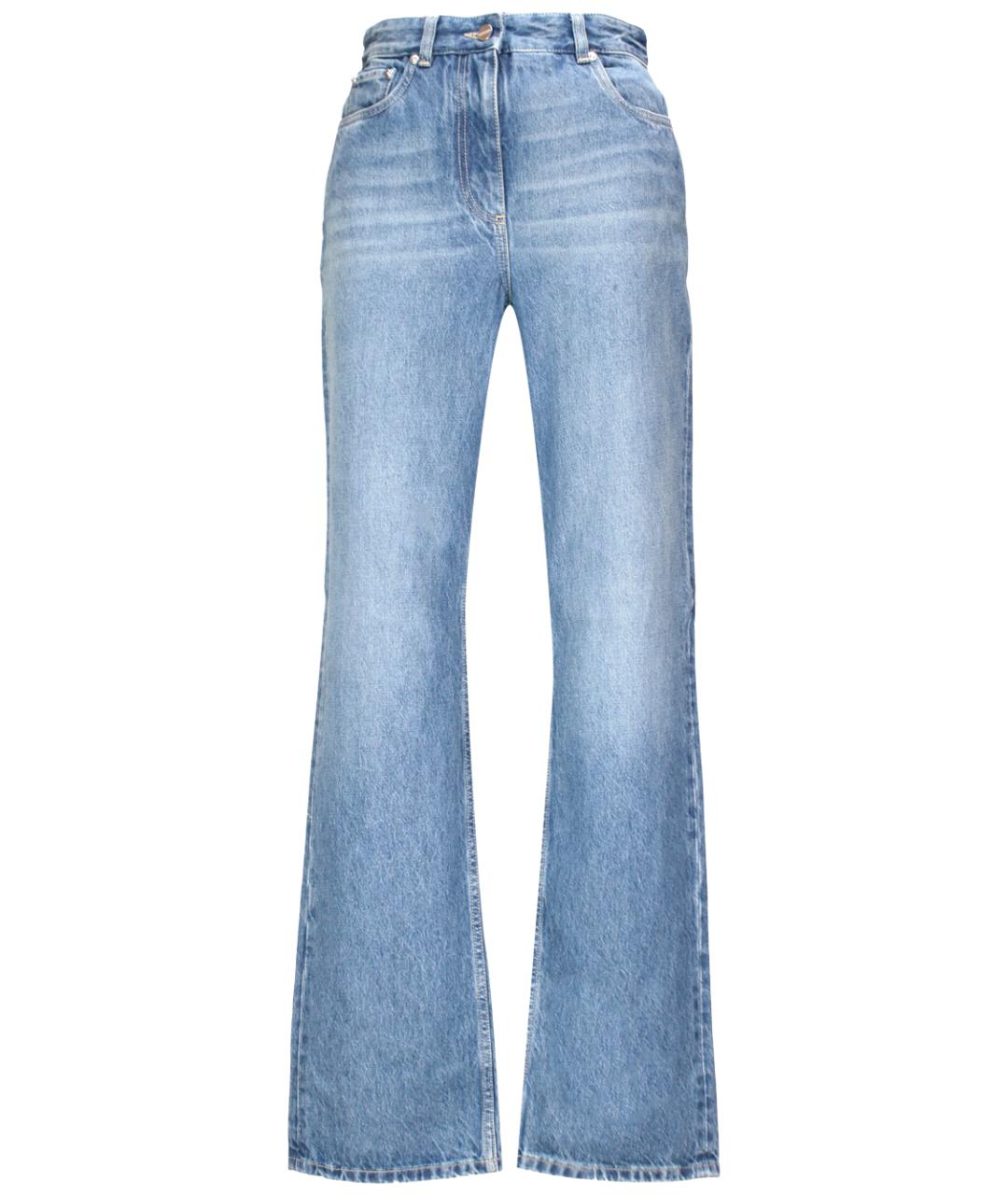 SALVATORE FERRAGAMO Синие хлопковые прямые джинсы, фото 1