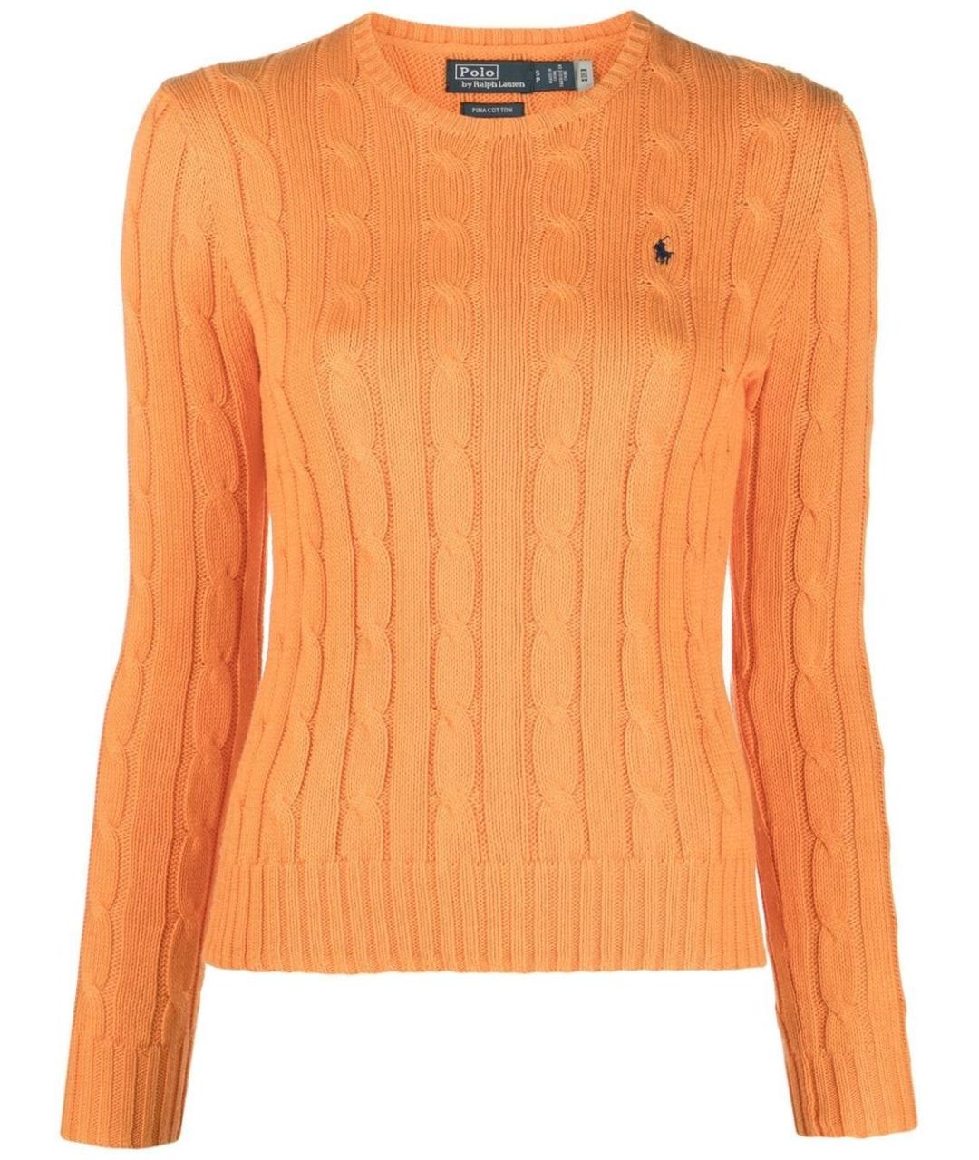 POLO RALPH LAUREN Оранжевый хлопковый джемпер / свитер, фото 1