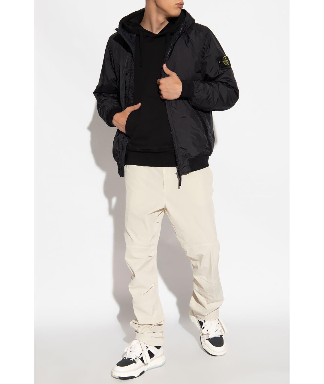 STONE ISLAND Бежевые полиамидовые повседневные брюки, фото 5