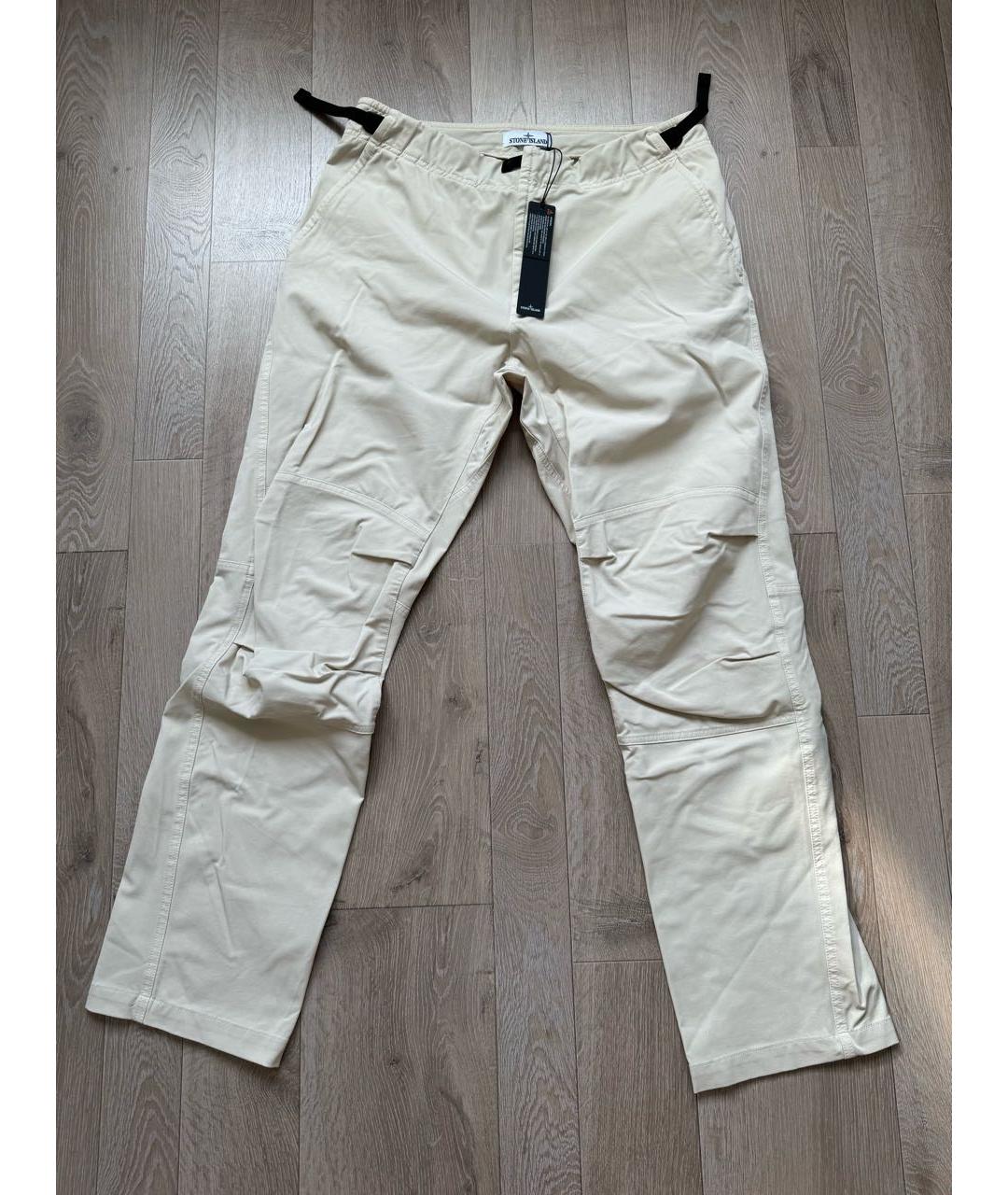 STONE ISLAND Бежевые полиамидовые повседневные брюки, фото 6