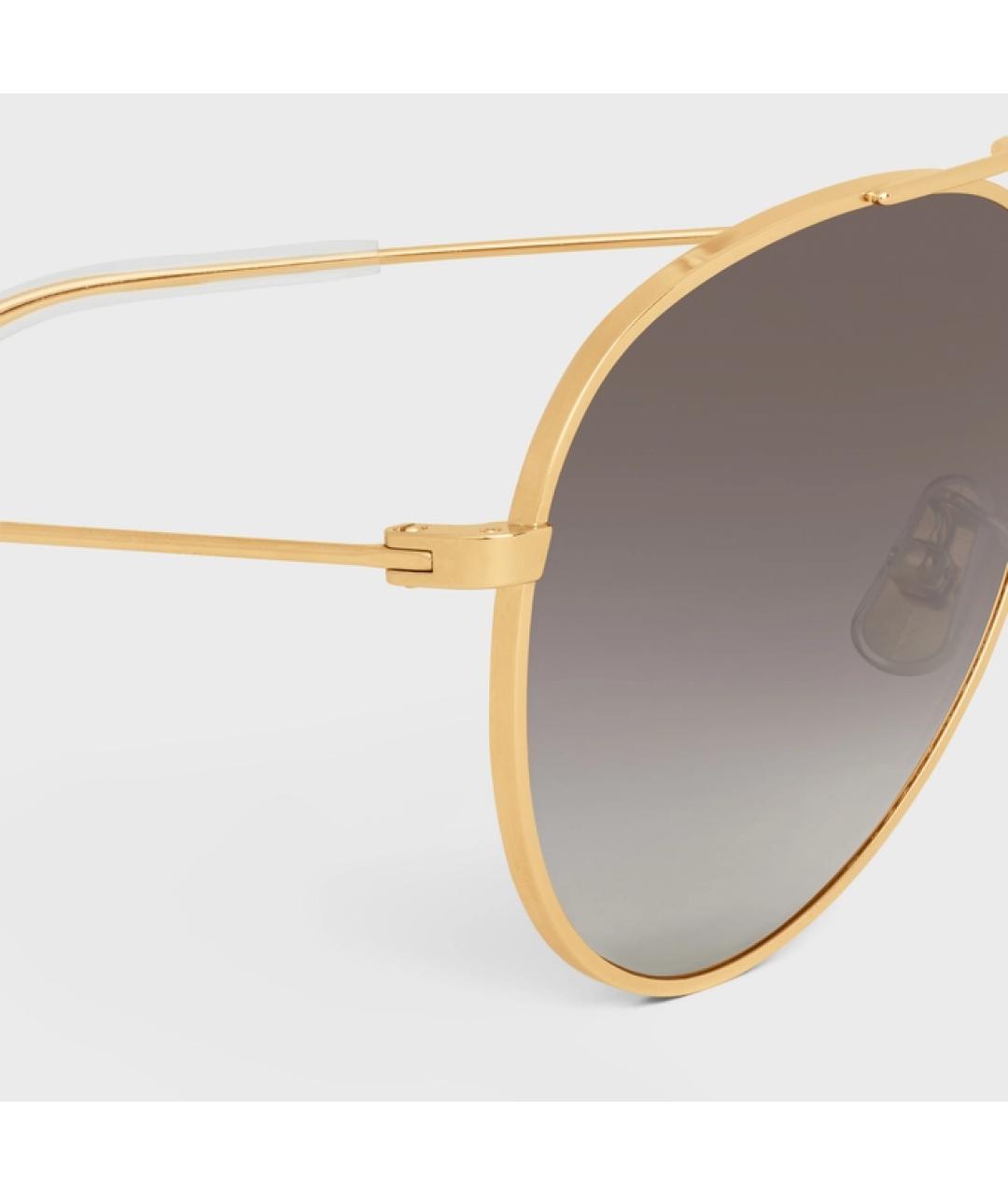CELINE PRE-OWNED Золотые металлические солнцезащитные очки, фото 4