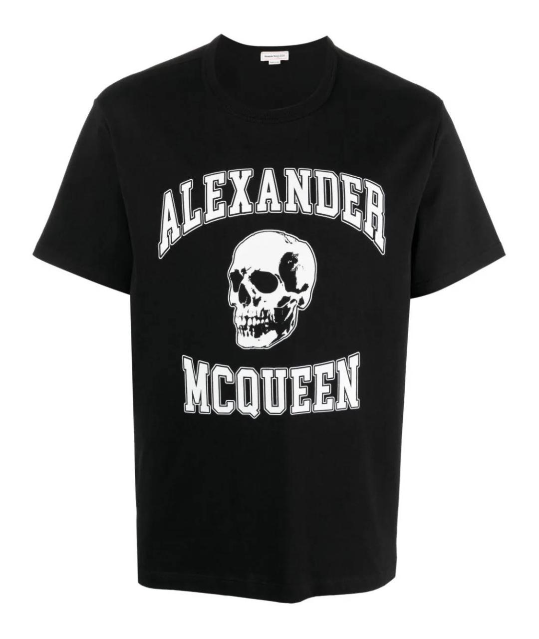 ALEXANDER MCQUEEN Черная хлопковая футболка, фото 1