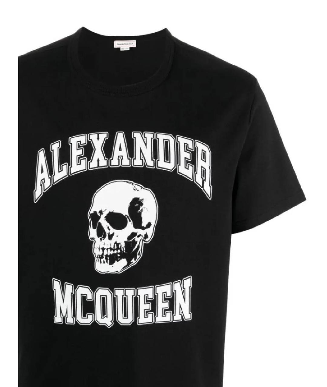 ALEXANDER MCQUEEN Черная хлопковая футболка, фото 2