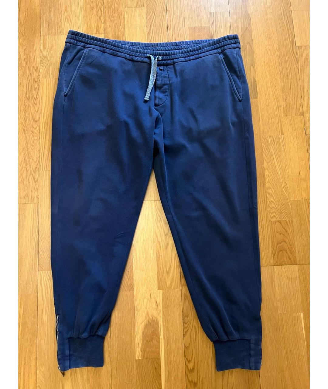 KITON Темно-синие хлопковые повседневные брюки, фото 9