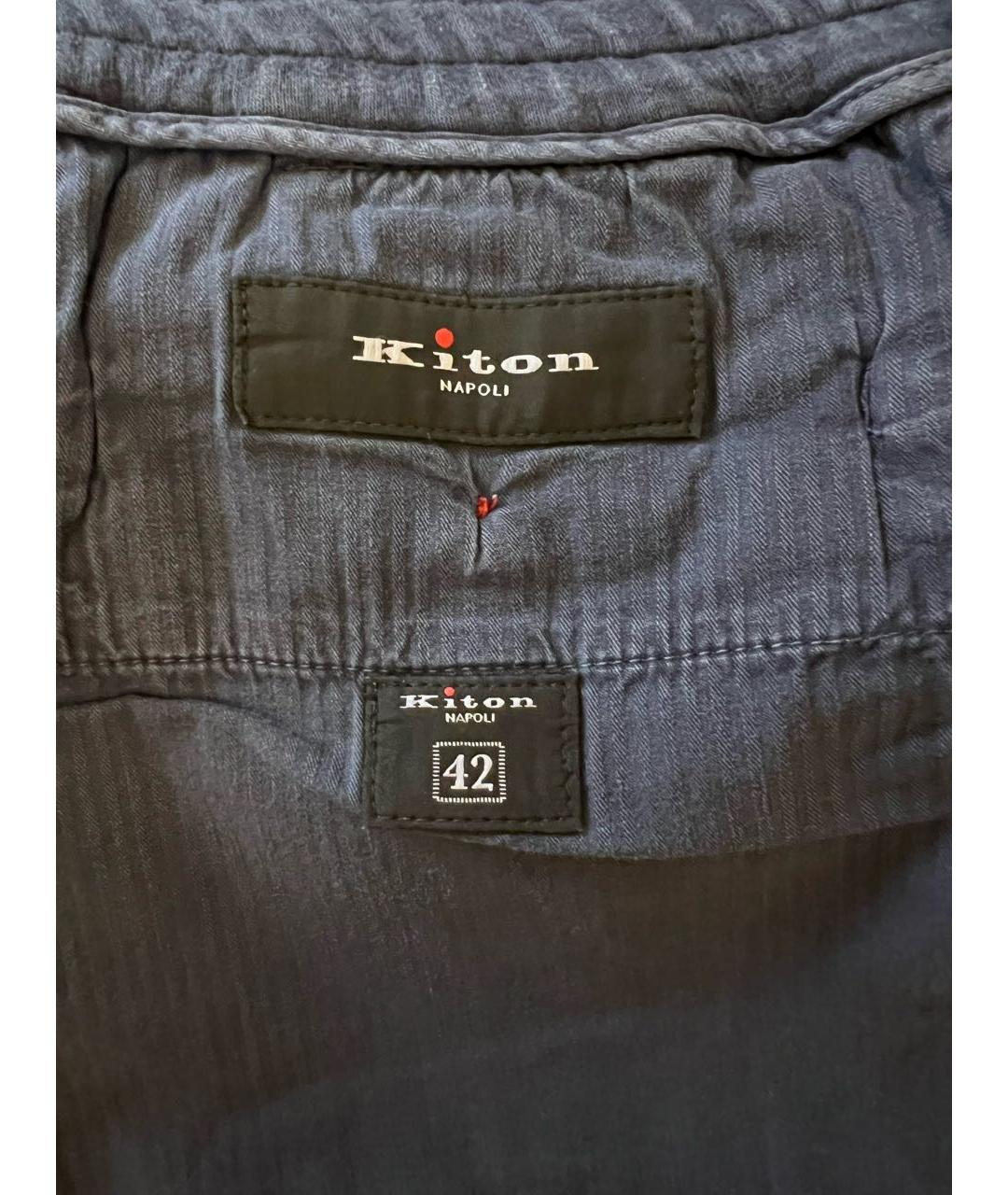 KITON Темно-синие хлопковые повседневные брюки, фото 3