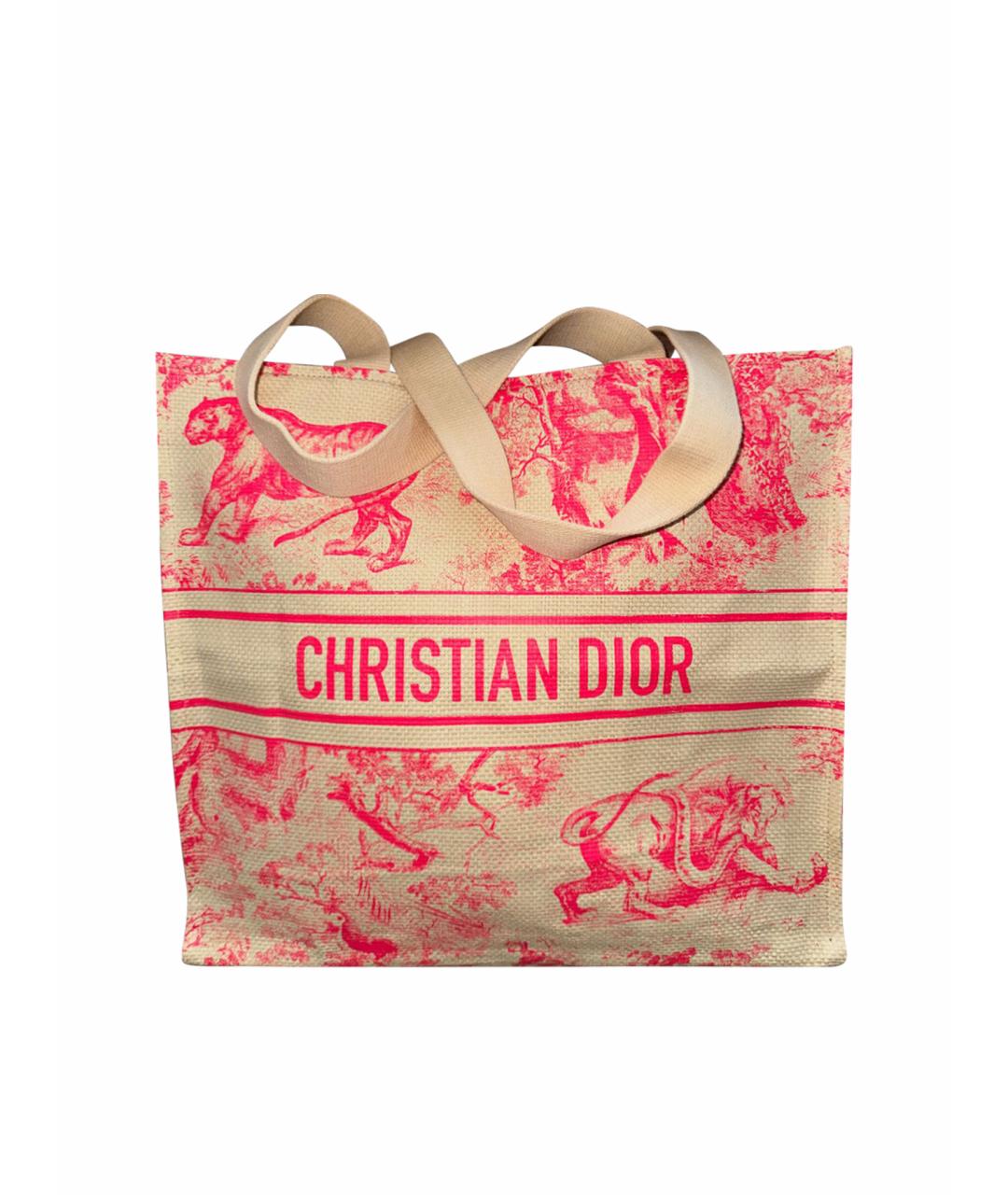 CHRISTIAN DIOR PRE-OWNED Розовая пелетеная сумка тоут, фото 1