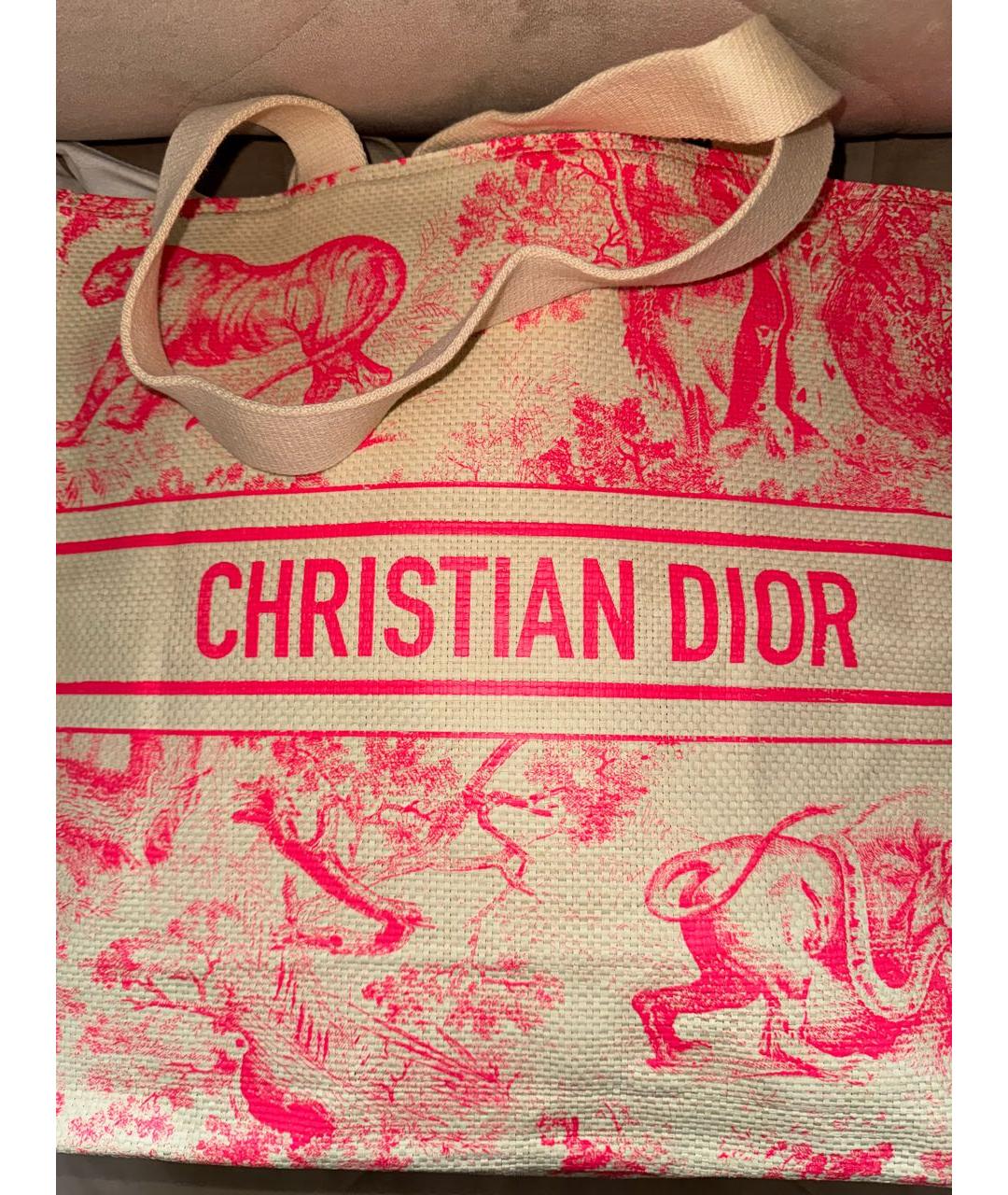 CHRISTIAN DIOR PRE-OWNED Розовая пелетеная сумка тоут, фото 4