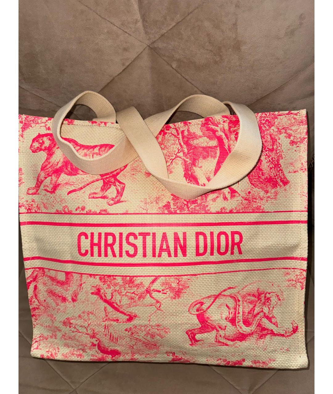 CHRISTIAN DIOR PRE-OWNED Розовая пелетеная сумка тоут, фото 7