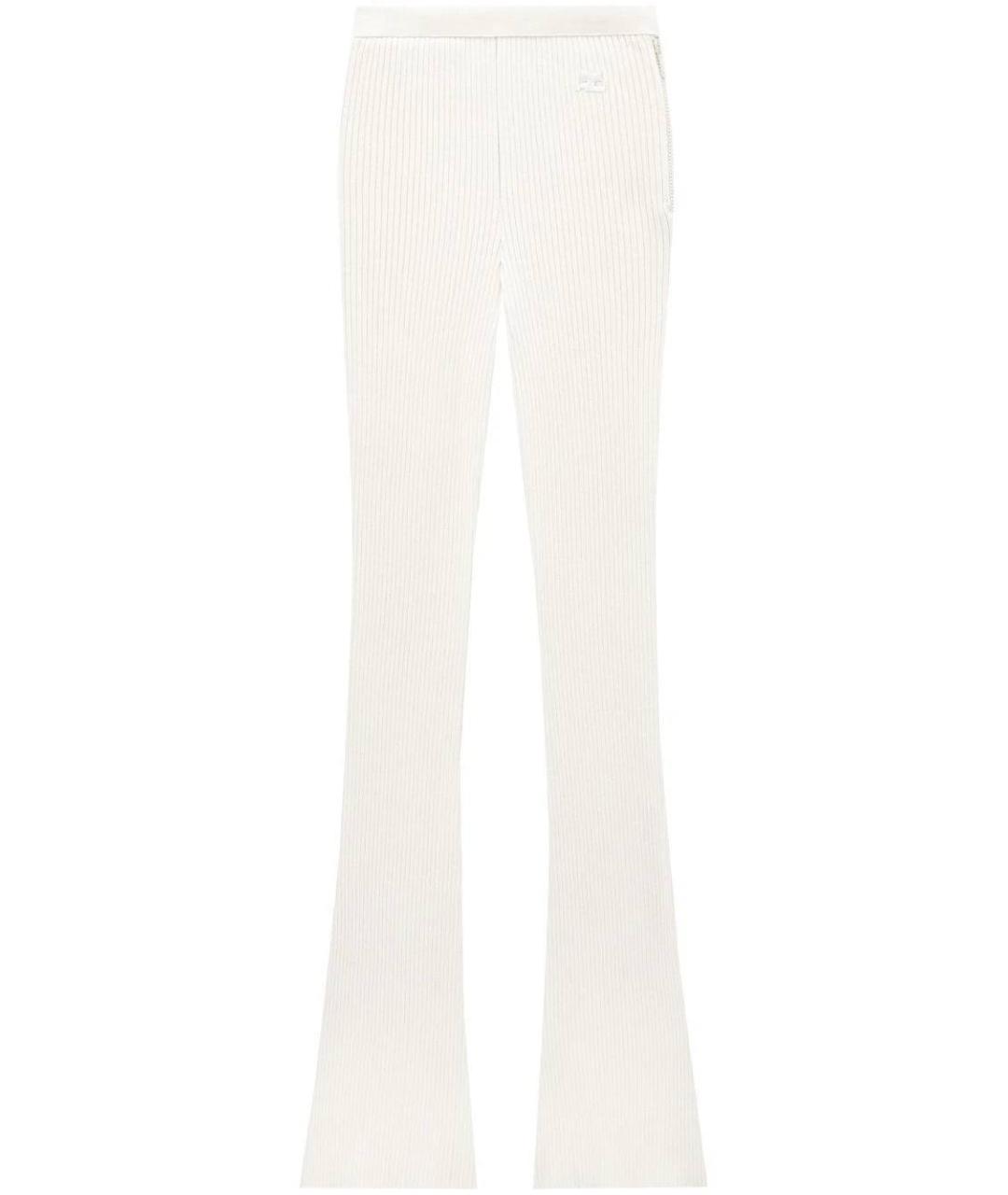 COURREGES Белые вискозные брюки узкие, фото 1