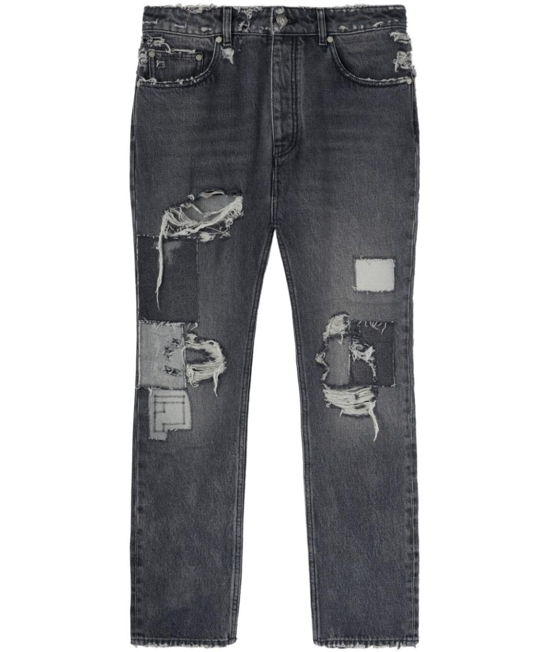 PALM ANGELS Серые хлопковые прямые джинсы, фото 1