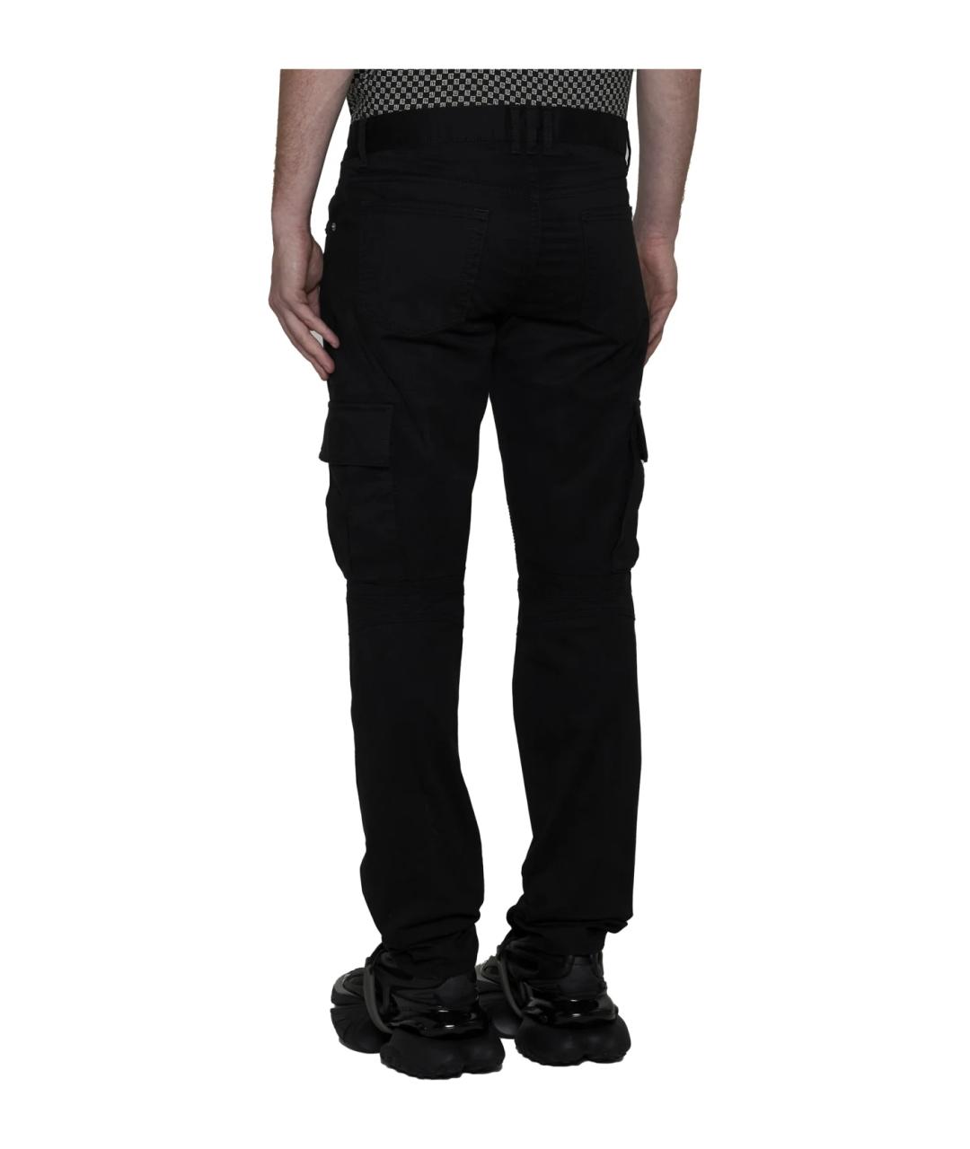 BALMAIN Черные хлопко-эластановые прямые джинсы, фото 3