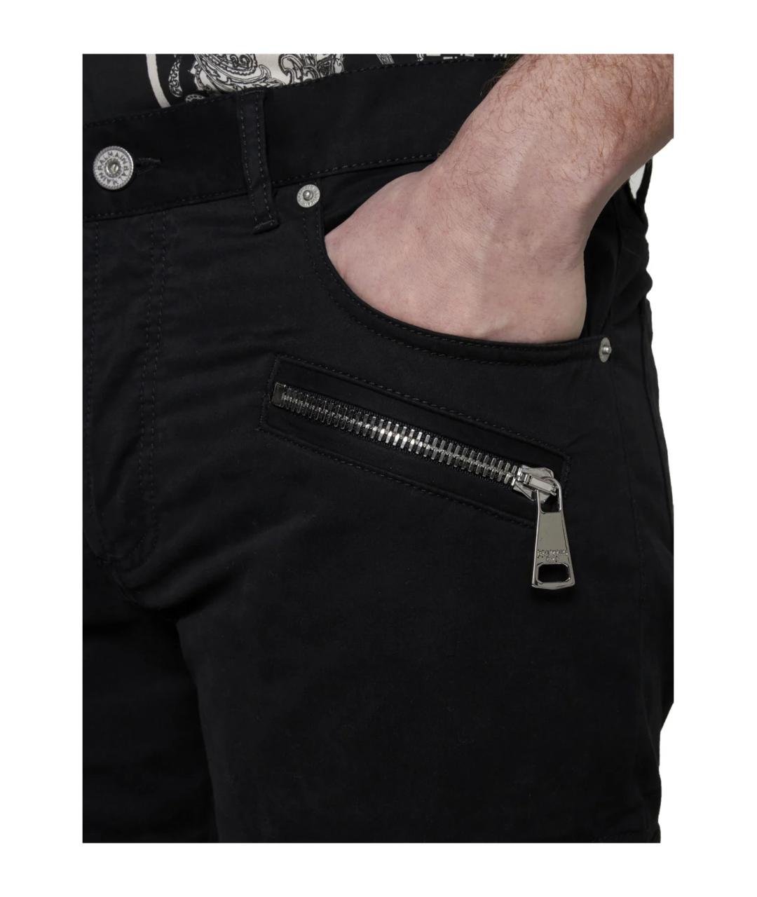 BALMAIN Черные хлопко-эластановые прямые джинсы, фото 4
