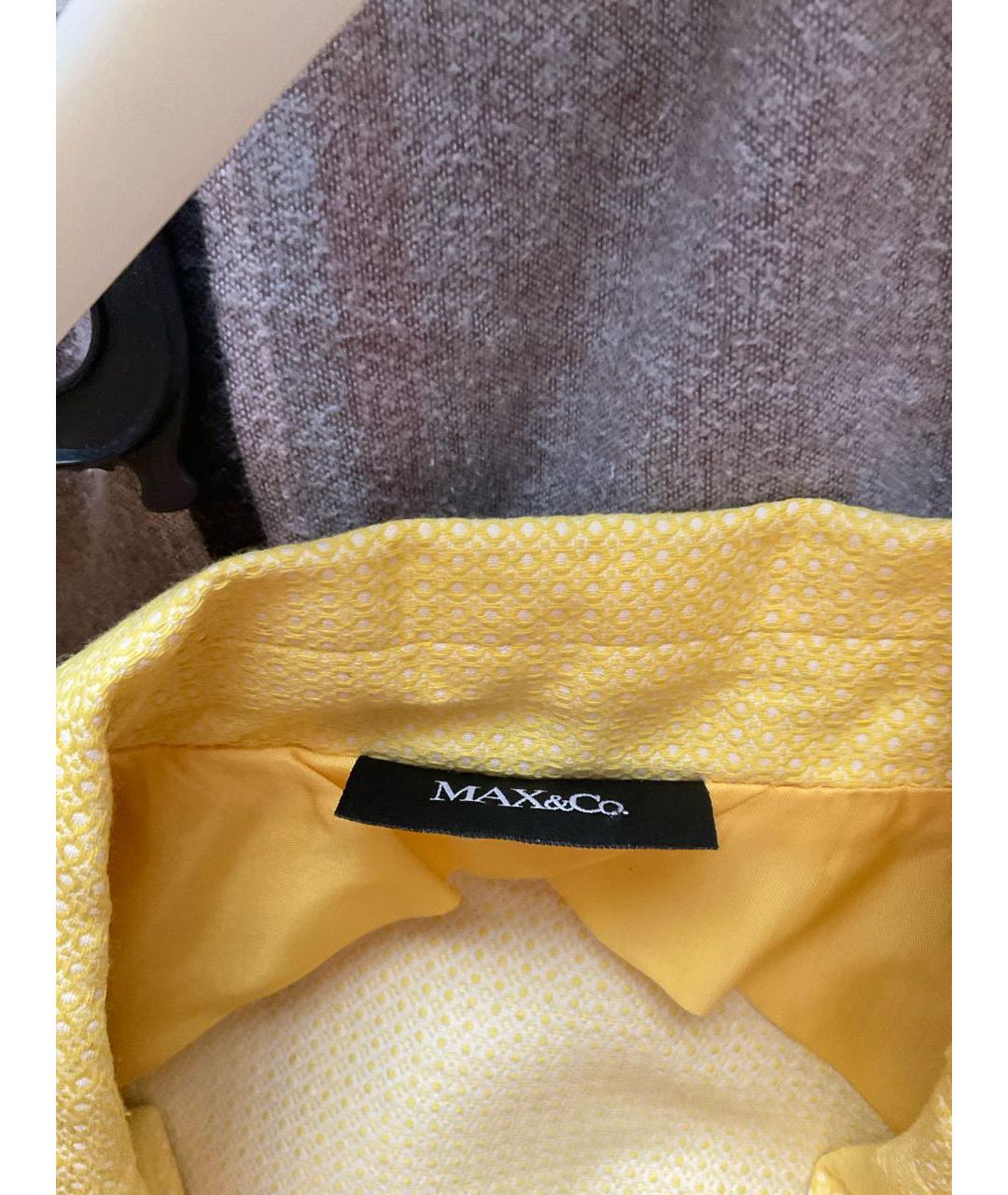MAX&CO Желтый хлопковый жакет/пиджак, фото 3