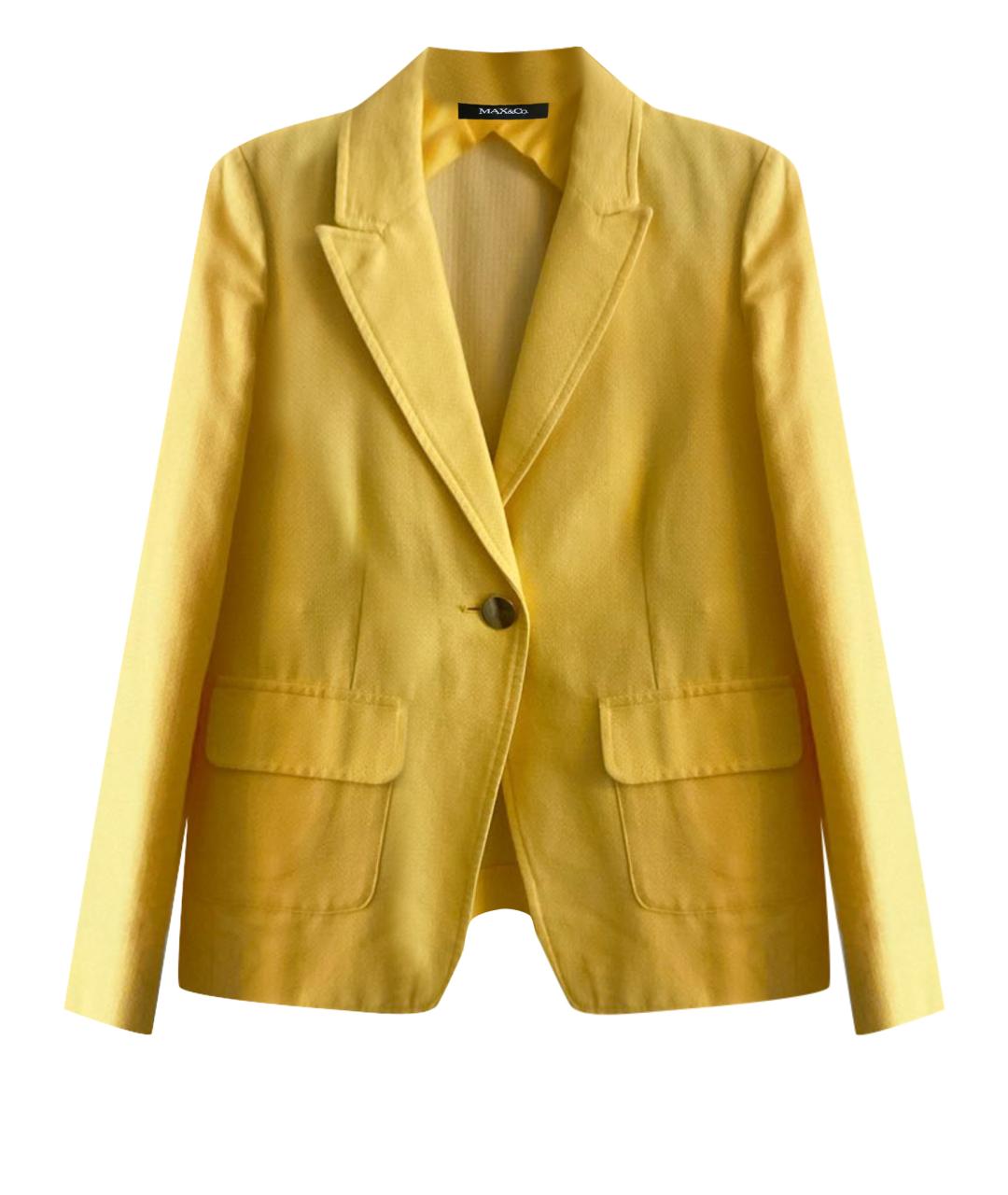 MAX&CO Желтый хлопковый жакет/пиджак, фото 1