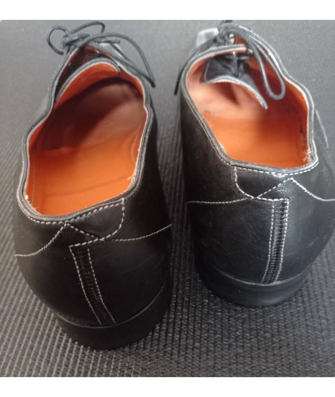 SANTONI Черные кожаные туфли, фото 4