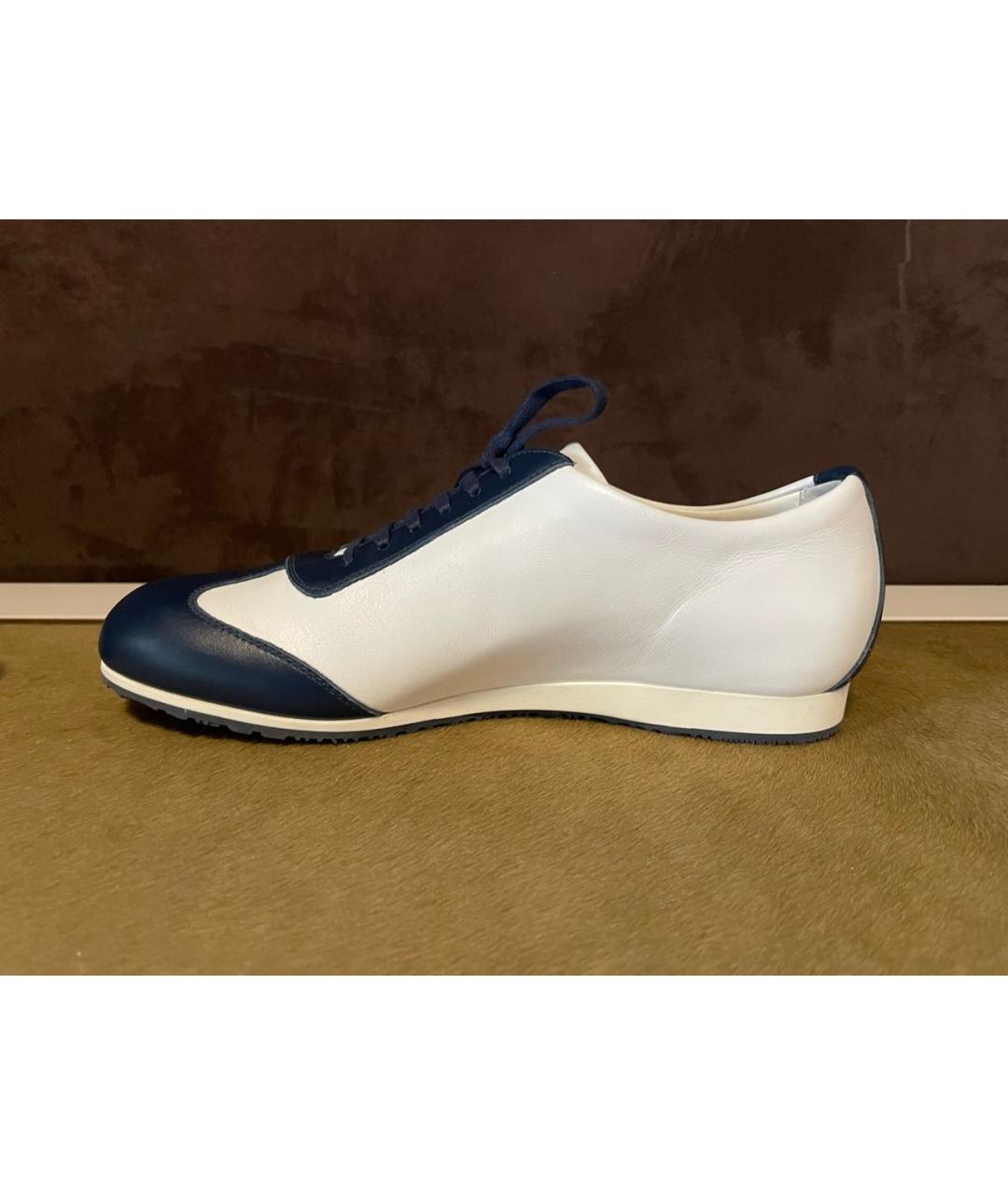FENDI Белые кожаные низкие кроссовки / кеды, фото 6