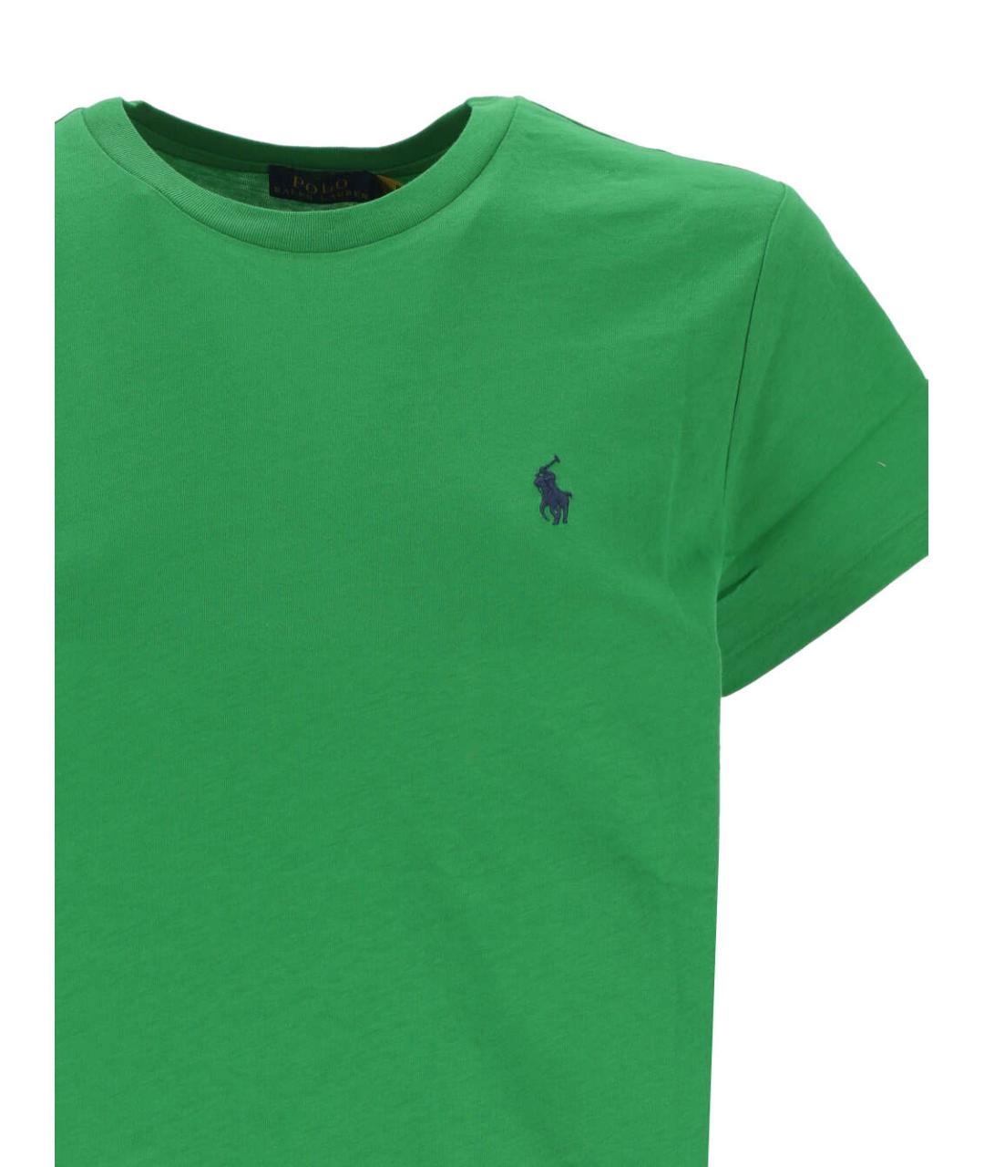 POLO RALPH LAUREN Зеленая хлопковая футболка, фото 2