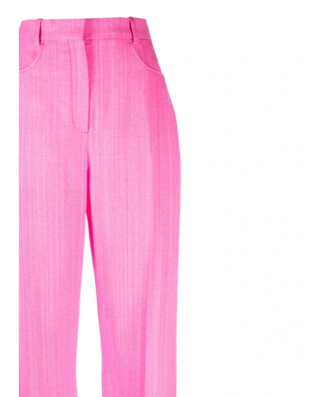 JACQUEMUS Розовые вискозные прямые брюки, фото 2