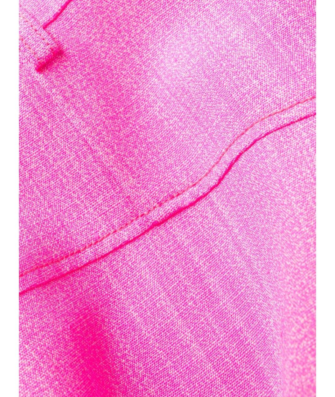 JACQUEMUS Розовые вискозные прямые брюки, фото 4