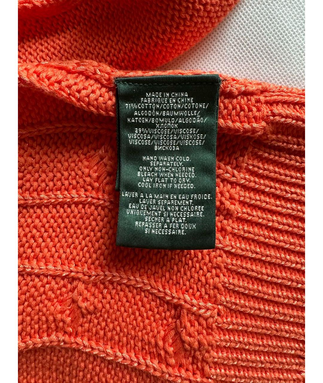 RALPH LAUREN Оранжевый хлопковый джемпер / свитер, фото 5