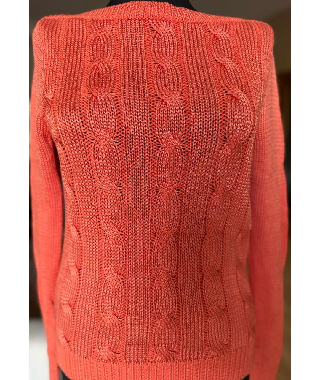 RALPH LAUREN Оранжевый хлопковый джемпер / свитер, фото 4