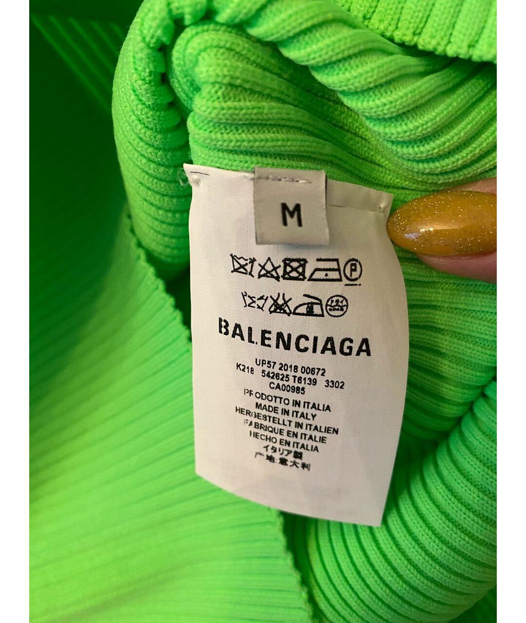 BALENCIAGA Салатовый полиамидовый джемпер / свитер, фото 3