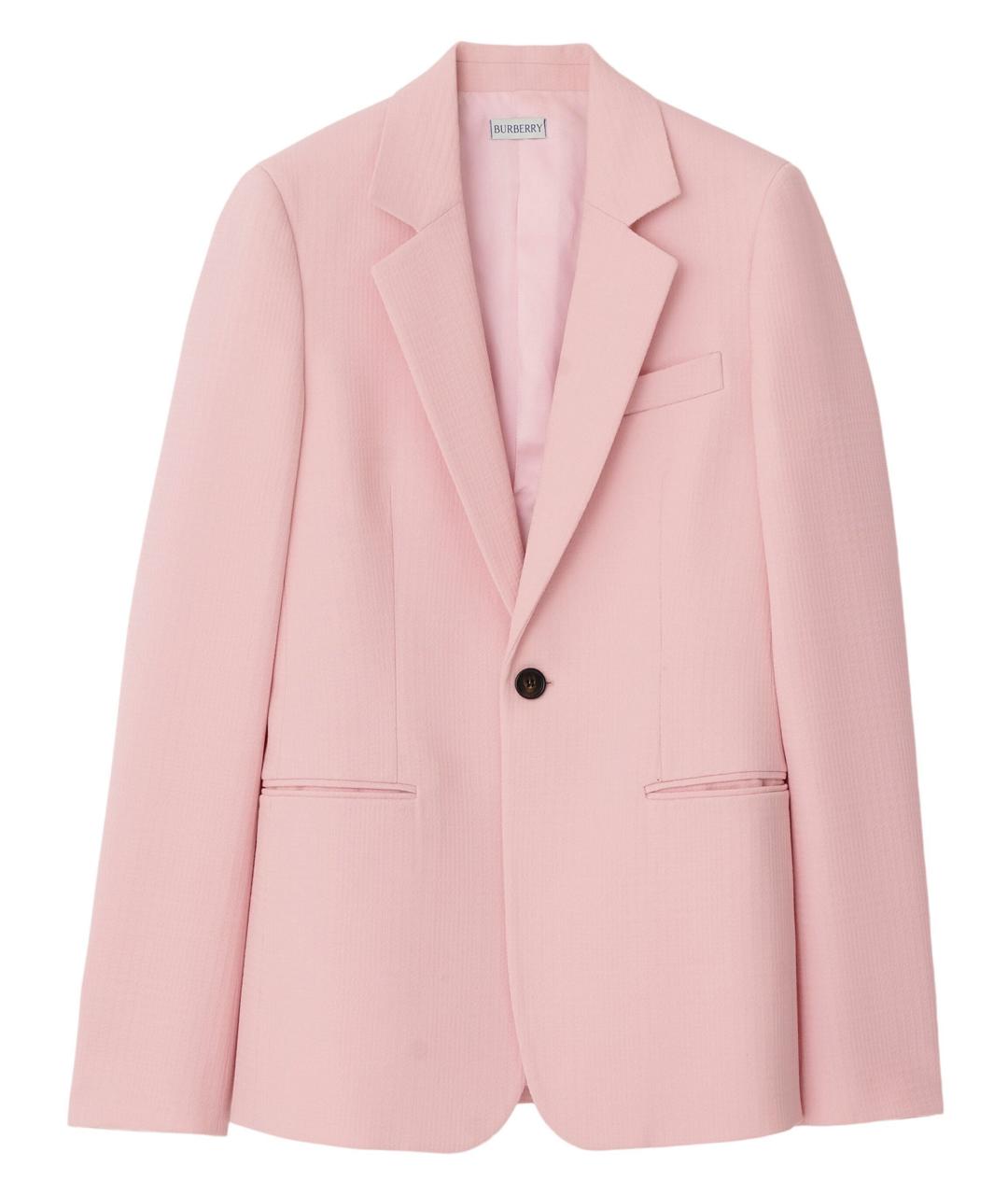BURBERRY Розовый шерстяной жакет/пиджак, фото 1